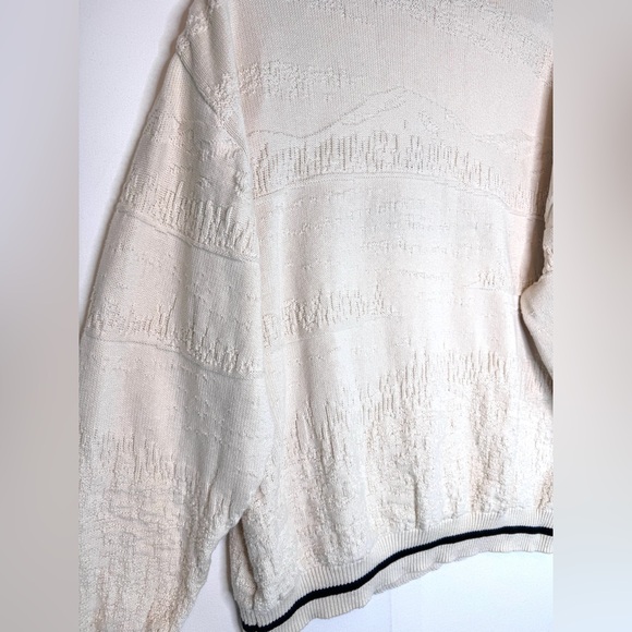 VTG Shenandoah Sweater Cream embroidered Bald Eagle Mountains chunky-knit Sz XXL - Picture 9 of 9